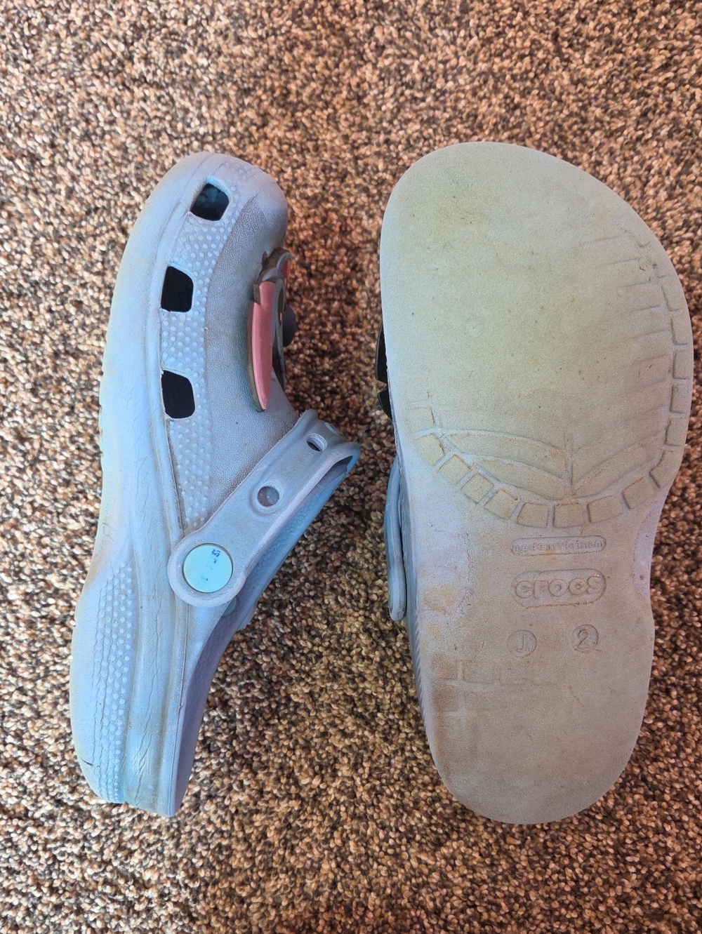 CROCS Kids Blue Clogs with Pink Ear Character - Picture 3 of 3